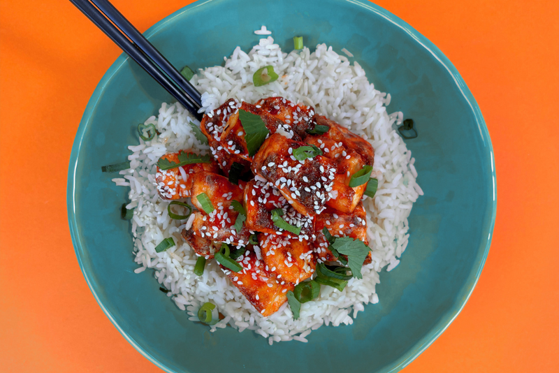 Honey Sriracha Paneer Bites