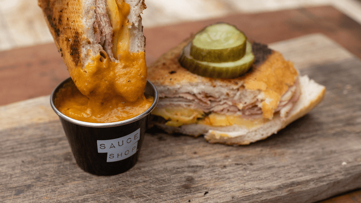  Toasted sandwich with Carolina Mustard BBQ Sauce 